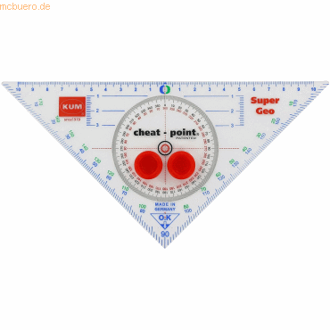 4064900044201 - 10 x Geometrie-Dreieck mit Vollwinkelmesser Super Geo 1