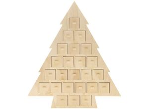 4065166037198 - Adventskalender - Adventskalender Tanne aus Holz mit 24 Schubladen FSC 100%