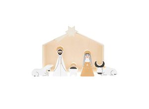 4065166038126 - Holz-Krippe HOLY NIGHT 6-teilig