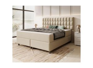 4065307005871 - Inter Handels Boxspringbett WIEN - versch Ausführungen - 180x200cm Samt Beige TFK