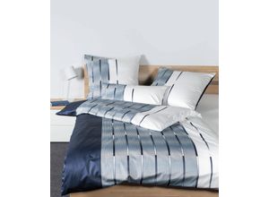 4065334008302 - Bettwäsche JANINE MILANO 45026 Gr B L 155 cm x 220 cm (1 St) B L 80 cm x 80 cm (1 St) Mako-Satin blau (nachtschattenblau perlblau) Bettwäsche 155x220 cm mit Reißverschluss