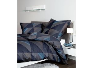 4065334018615 - Bettwäsche JANINE J D87065 06 Gr B L 155 cm x 200 cm (1 St) B L 80 cm x 80 cm (1 St) Mako-Satin blau (nachtschattenblau) Bettwäsche 155x200 cm mit Reißverschluss 100% Baumwolle