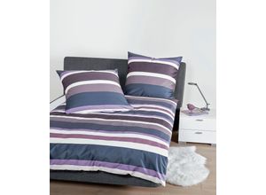 4065334045529 - Bettwäsche JANINE J D 87069 Gr B L 240 cm x 220 cm (1 St) B L 80 cm x 80 cm & 80 cm x 80 cm (2 St) Mako-Satin lila (lilac) Bettwäsche 240x220 cm mit Reißverschluss