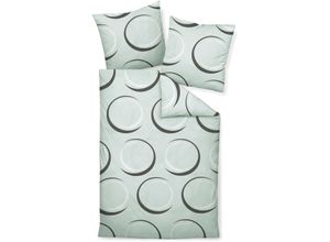 4065334079067 - Bettwäsche JANINE J D 87083 Gr B L 155 cm x 220 cm (1 St) B L 80 cm x 80 cm (1 St) Mako-Satin grau (dampfsilber) Bettwäsche 155x220 cm mit Reißverschluss