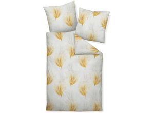 4065334090833 - Bettwäsche JANINE Edelflanell78054 03 155x20080x80 Gr B L 155 cm x 200 cm (1 St) B L 80 cm x 80 cm (1 St) Flanell gelb (bernstein platin) Bettwäsche 155x200 cm mit Reißverschluss