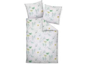 4065334105544 - Bettwäsche JANINE TANGO20141 06 * 155X22080x80 Gr B L 155 cm x 220 cm (1 St) B L 80 cm x 80 cm (1 St) Mako-Satin grün (salbeigrün) Bettwäsche 155x220 cm mit Reißverschluss