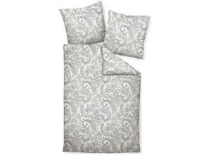 4065334123432 - Bettwäsche JANINE DAVOS65152 09 Gr B L 135 cm x 200 cm 1 St 1 St Feinbiber B L 80 cm x 80 cm grau (silber taupe) mit Reißverschluss