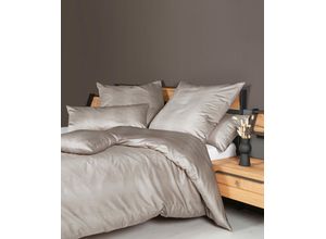 4065334135343 - Bettwäsche JANINE Mako-Satin45095 08 155x20080x80 Gr B L 135 cm x 200 cm 1 St 1 St Mako-Satin B L 80 cm x 80 cm grau (taupe) mit Reissverschluss