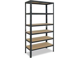 4065408001888 - shelfplaza® HOME 200x75x50cm Schwerlastregal anthrazit   Metallregal mit 6 Böden   als Kellerregal Garagenregal Werkstattregal oder Lagerregal  