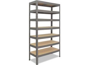 4065408006562 - shelfplaza® PROFI 200x70x40cm Schwerlastregal grau   Metallregal 7 Böden mit je 142kg Tragkraft als Kellerregal Garagenregal Werkstattregal & Regal