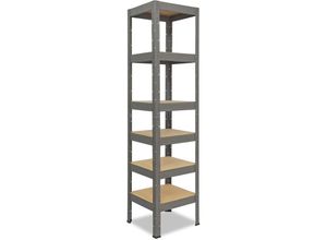 4065408008375 - Profi 200x50x50cm Schwerlastregal grau   Metallregal 6 Böden mit je 166kg Tragkraft als Kellerregal Garagenregal Werkstattregal & Regal Lagerregal