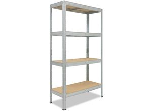 4065408008443 - Shelfplaza - profi 200x75x30cm Schwerlastregal verzinkt   Metallregal 4 Böden mit je 200kg Tragkraft als Kellerregal Garagenregal Werkstattregal &