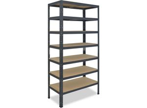 4065408008702 - Shelfplaza - home 230x120x45cm Schwerlastregal anthrazit   Metallregal mit 7 Böden   als Kellerregal Garagenregal Werkstattregal oder Lagerregal  