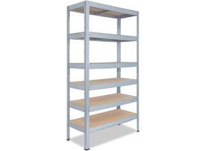 4065408010408 - Shelfplaza - profi 155x100x30cm Schwerlastregal verzinkt   Metallregal 6 Böden mit je 166kg Tragkraft als Kellerregal Garagenregal Werkstattregal &