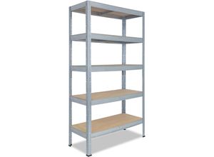 4065408011030 - Shelfplaza - profi 200x75x60cm Schwerlastregal verzinkt   Metallregal 5 Böden mit je 200kg Tragkraft als Kellerregal Garagenregal Werkstattregal &