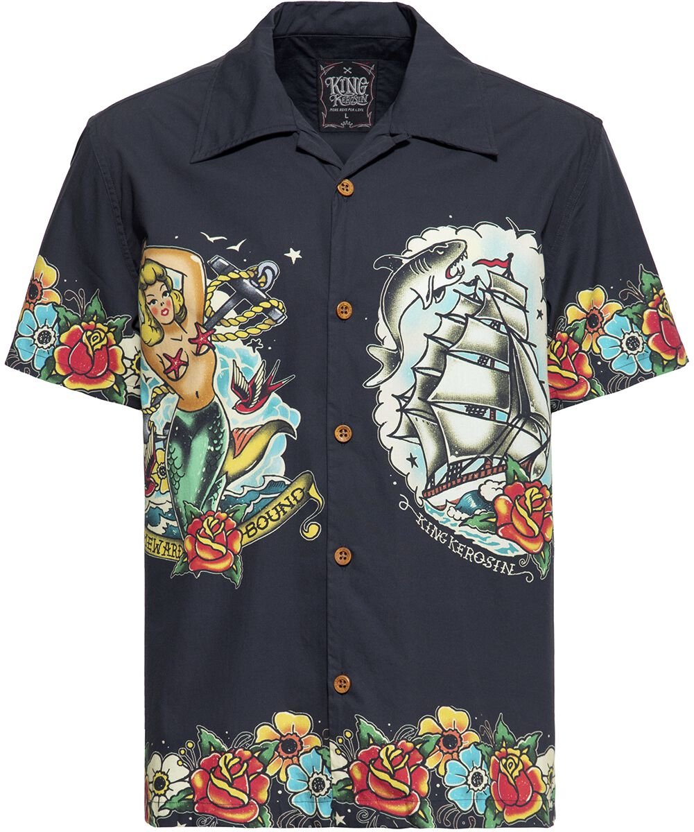 4065409149817 - Tropical Hawaiian Style Deluxe Kurzarmhemd schwarz in 3XL 4065409149817 - Tropical Hawaiian Style Deluxe Kurzarmhemd schwarz in 3XL