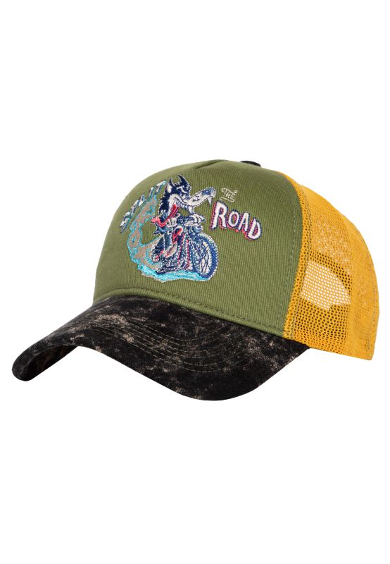 4065409225337 - Split The Road Vintage Trucker Cap grün schwarz