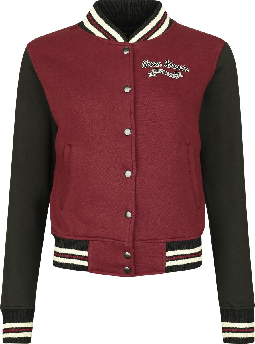 4065409266149 - We Can Do It Collegejacke schwarz rot in S