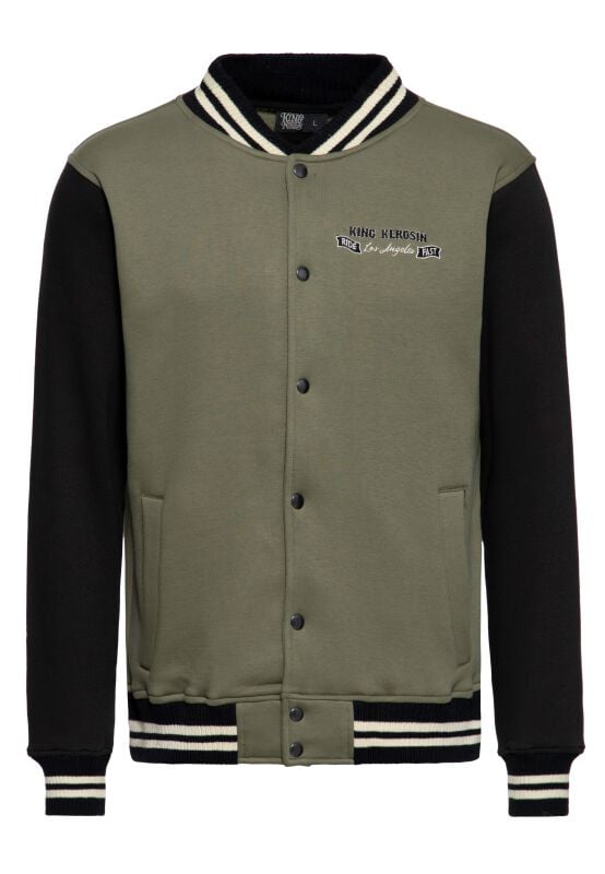 4065409267061 - Nomades King Collegejacke oliv schwarz in 3XL 4065409267061 - Nomades King Collegejacke oliv schwarz in 3XL