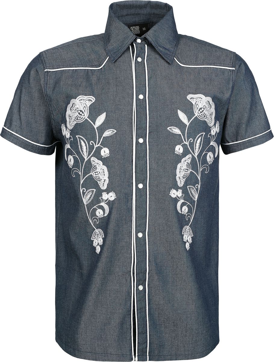 4065409282194 - Western Shirt Kurzarmhemd blau in M 4065409282194 - Western Shirt Kurzarmhemd blau in M