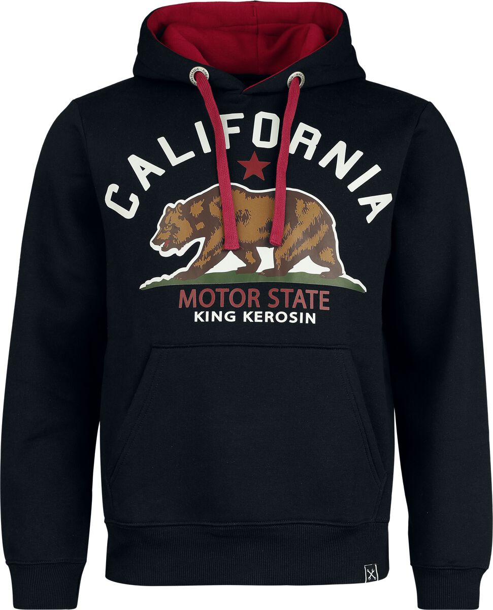 4065409291769 - California Motor State Hoodie Kapuzenpullover schwarz in M