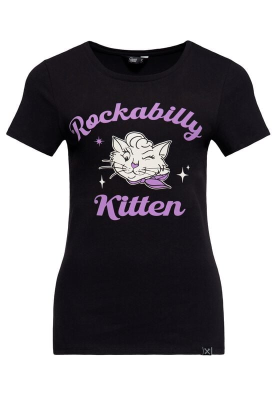 4065409295385 - Rockabilly Kitten T-Shirt T-Shirt schwarz in XS 4065409295385 - Rockabilly Kitten T-Shirt T-Shirt schwarz in XS