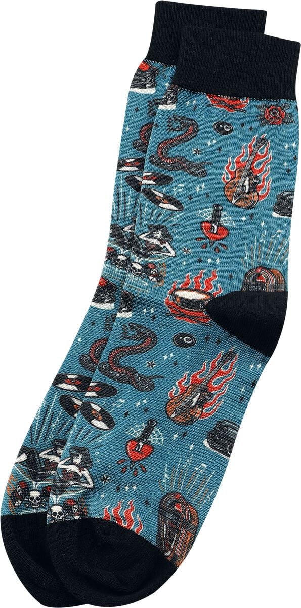 4065409305268 - Socks Rock ‚n‘ Roll Socken petrol in EU 43-46 4065409305268 - Socks Rock ‚n‘ Roll Socken petrol in EU 43-46