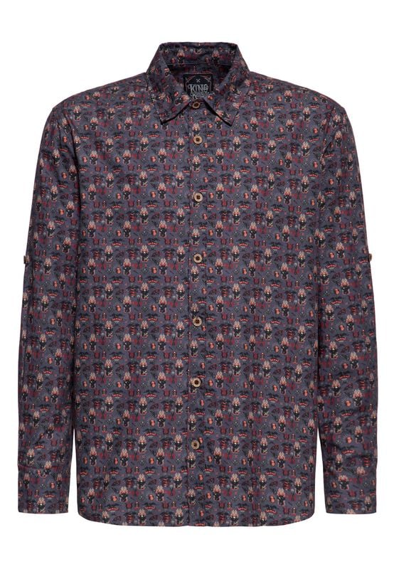 4065409305817 - Kustom Kulture Longsleeve Business Shirt Langarmhemd grau in 4XL