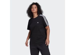 4065423626462 - adidas Sportswear Plus - Essential - T-Shirt in Schwarz mit den drei Streifen