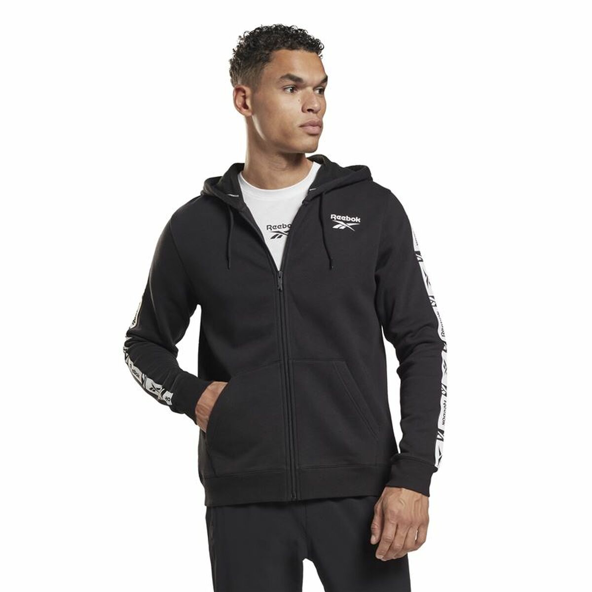 4065425566056 - Sportjackefür Herren Identity Tape FZ Schwarz 4065425566056 - Sportjackefür Herren Identity Tape FZ Schwarz