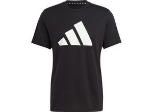 4065432936125 - adidas T-Shirt Rundhals Logo-Print für Herren schwarz XL