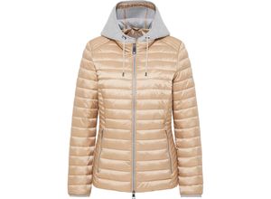 4065613775994 - Große Größen Steppjacke im Materialmix im 2-in-1-Look beigefarben Gr46