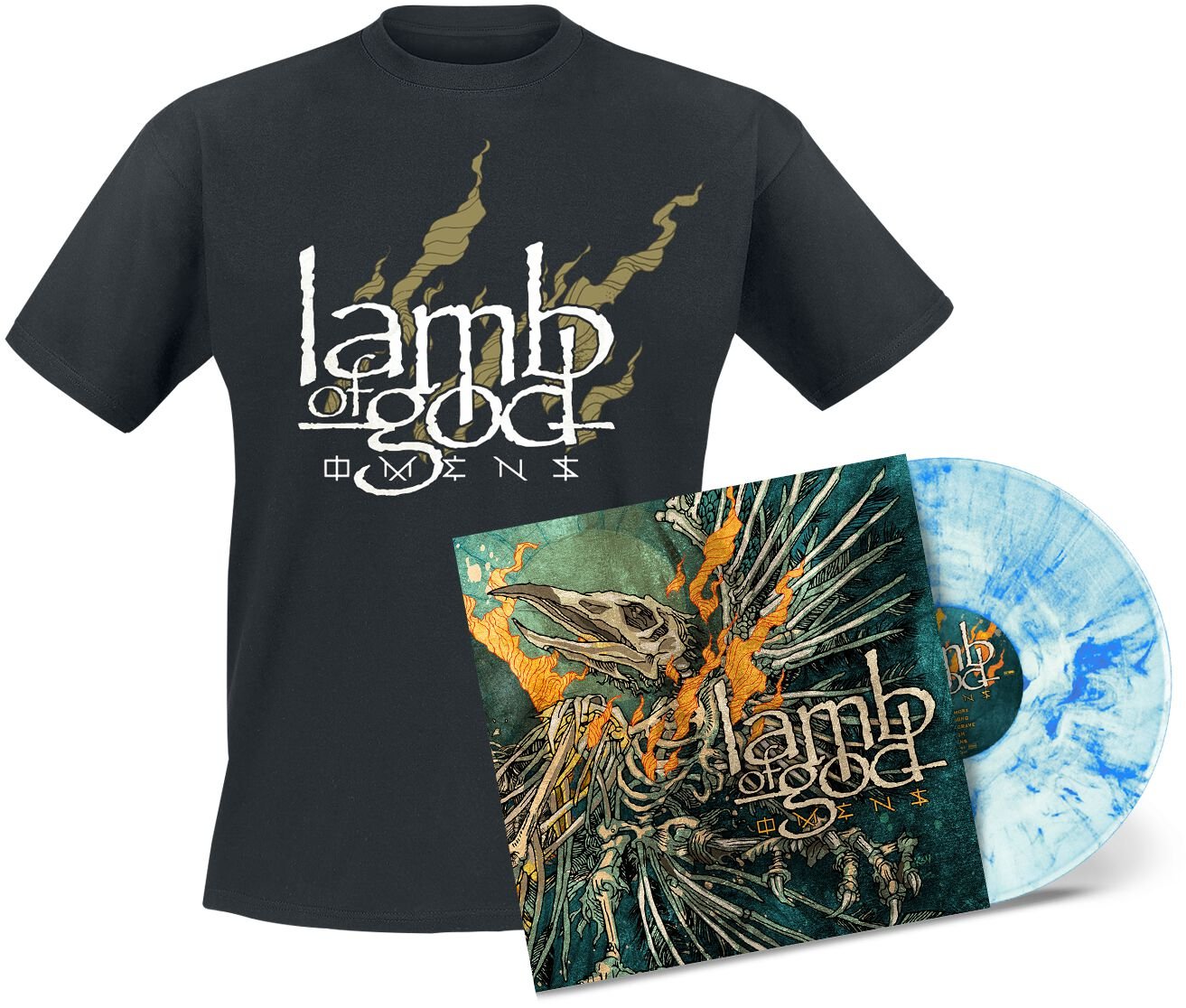 4065629657048 - Omens (Ltd Lp White+Sky Blue Marbled) (Vinyl) - Lamb of God (LP)