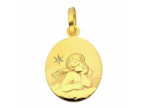 4065633208113 - Ketten-Anhänger ADELIA´S Damen Goldschmuck 333 Gold Anhänger Amor mit Diamant Schmuckanhänger Gr 0005 ct VVS = sehr sehr kleine Einschlüsse Gelbgold 333 goldfarben (gold) Damen Anhänger 333 Gold mit Diamant Goldschmuck für