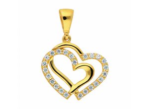 4065633209356 - Ketten-Anhänger ADELIA´S Damen Goldschmuck 333 Gold Anhänger Herz mit Zirkonia Schmuckanhänger Gr Gelbgold 333 goldfarben (gold) Damen 333 Gold mit Zirkonia Goldschmuck für