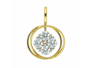 4065633209684 - Ketten-Anhänger ADELIA´S Damen Goldschmuck 333 Gold Anhänger mit Zirkonia Schmuckanhänger Gr mit Zirkonia Weißgold 333 goldfarben (gold) Damen Anhänger 333 Gold mit Zirkonia Goldschmuck für