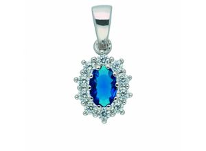 4065633210161 - Ketten-Anhänger ADELIA´S Damen Silberschmuck 925 Silber Anhänger mit Zirkonia Schmuckanhänger Gr mit Zirkonia Silber 925 (Sterlingsilber) blau Damen mit Zirkonia Silberschmuck für