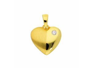 4065633210857 - Ketten-Anhänger ADELIA´S Damen Goldschmuck 585 Gold Anhänger Herz mit Zirkonia Schmuckanhänger Gr Gelbgold 585 goldfarben (gold) Damen mit Zirkonia Goldschmuck für