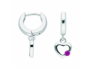 4065633236680 - Paar Creolen ADELIA´S Damen Silberschmuck Ohrringe Gr Damen Silber 925 (Sterlingsilber) pink Damen 925 Sterling Silber mit Zirkonia Silberschmuck für