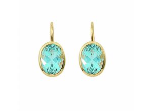 4065633237496 - Paar Ohrhänger ADELIA´S Damen Goldschmuck 1 585 Gold Boutons mit Aquamarin Ohrringe Gr Damen Gelbgold 585 blau Damen 585 Gold mit Aquamarin Goldschmuck für