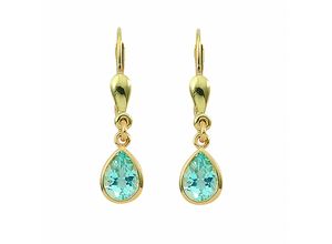 4065633237502 - Paar Ohrhänger ADELIA´S Damen Goldschmuck Ohrringe Gr Damen Gelbgold 585 blau Damen Ohrhänger 585 Gold mit Aquamarin Goldschmuck für