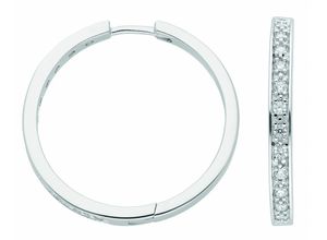 4065633239919 - Paar Creolen ADELIA´S Damen Silberschmuck Ohrringe Gr Damen Silber 925 (Sterlingsilber) silberfarben (silber) Damen 925 Sterling Silber mit Zirkonia Silberschmuck für