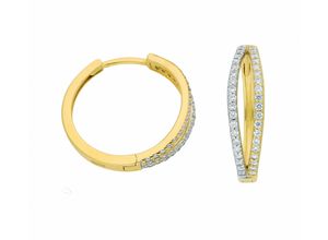 4065633242025 - Paar Creolen ADELIA´S Damen Goldschmuck Ohrringe Gr Damen Gelbgold 333 goldfarben (gold) Damen 333 Gold mit Zirkonia Goldschmuck für