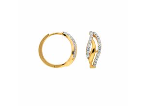 4065633243947 - Paar Creolen ADELIA´S Damen Goldschmuck Ohrringe Gr Damen Gelbgold 333 goldfarben (gold) Damen Creolen mit Zirkonia Goldschmuck für