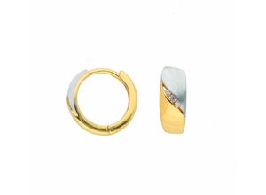 4065633244258 - Paar Creolen ADELIA´S Damen Goldschmuck Ohrringe Gr Damen Gelbgold 585 goldfarben (gold) Damen Creolen mit Zirkonia Goldschmuck für