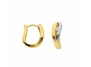 4065633244593 - Paar Creolen ADELIA´S Damen Goldschmuck Ohrringe Gr Damen Gelbgold 585 goldfarben (gold) Damen Creolen mit Zirkonia Goldschmuck für