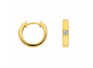 4065633244630 - Paar Creolen ADELIA´S Damen Goldschmuck Ohrringe Gr Damen Gelbgold 585 goldfarben (gold) Damen Creolen mit Zirkonia Goldschmuck für