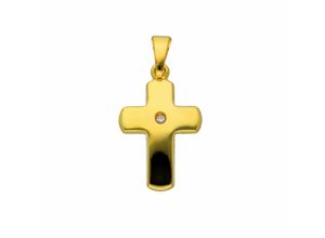 4065633253441 - Kette mit Anhänger ADELIA´S 585 Gold Kreuz Diamant Halsketten Gr 0008 ct Gelbgold 585 goldfarben (gold) Damen Ketten mit Anhänger Schmuckset - Set Halskette