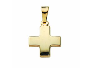 4065633255681 - Kette mit Anhänger ADELIA´S 333 Gold Kreuz Anhänger Halsketten Gr Gelbgold 333 goldfarben (gold) Damen Ketten mit Anhänger Schmuckset - Set Halskette