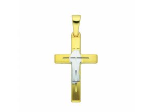 4065633255940 - Kette mit Anhänger ADELIA´S 585 Gold Kreuz Anhänger Halsketten Gr Gelbgold 585 goldfarben (gold) Damen Ketten mit Anhänger Schmuckset - Set Halskette